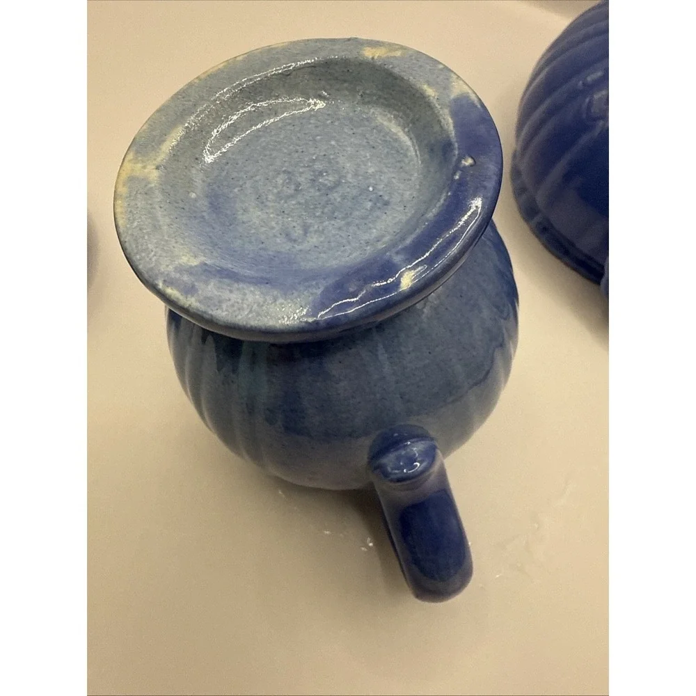 Stangl Pottery Cream And Sugar‎ Set Colonial Blue MCM Vintage